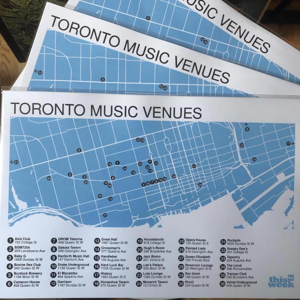 Toronto music venues serigraph poster